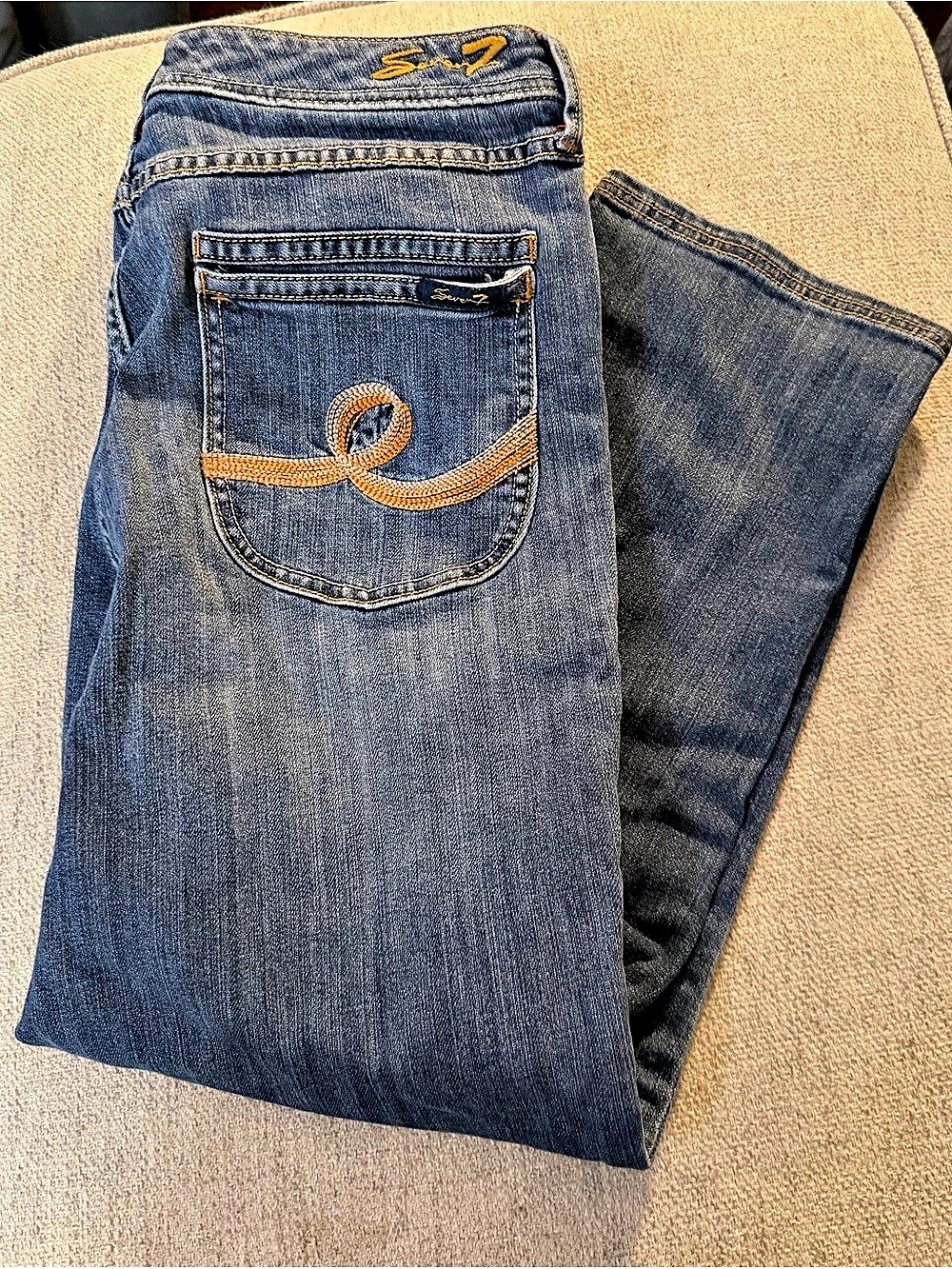 Seven7 Boot Cut Jeans Blue Waist 14
